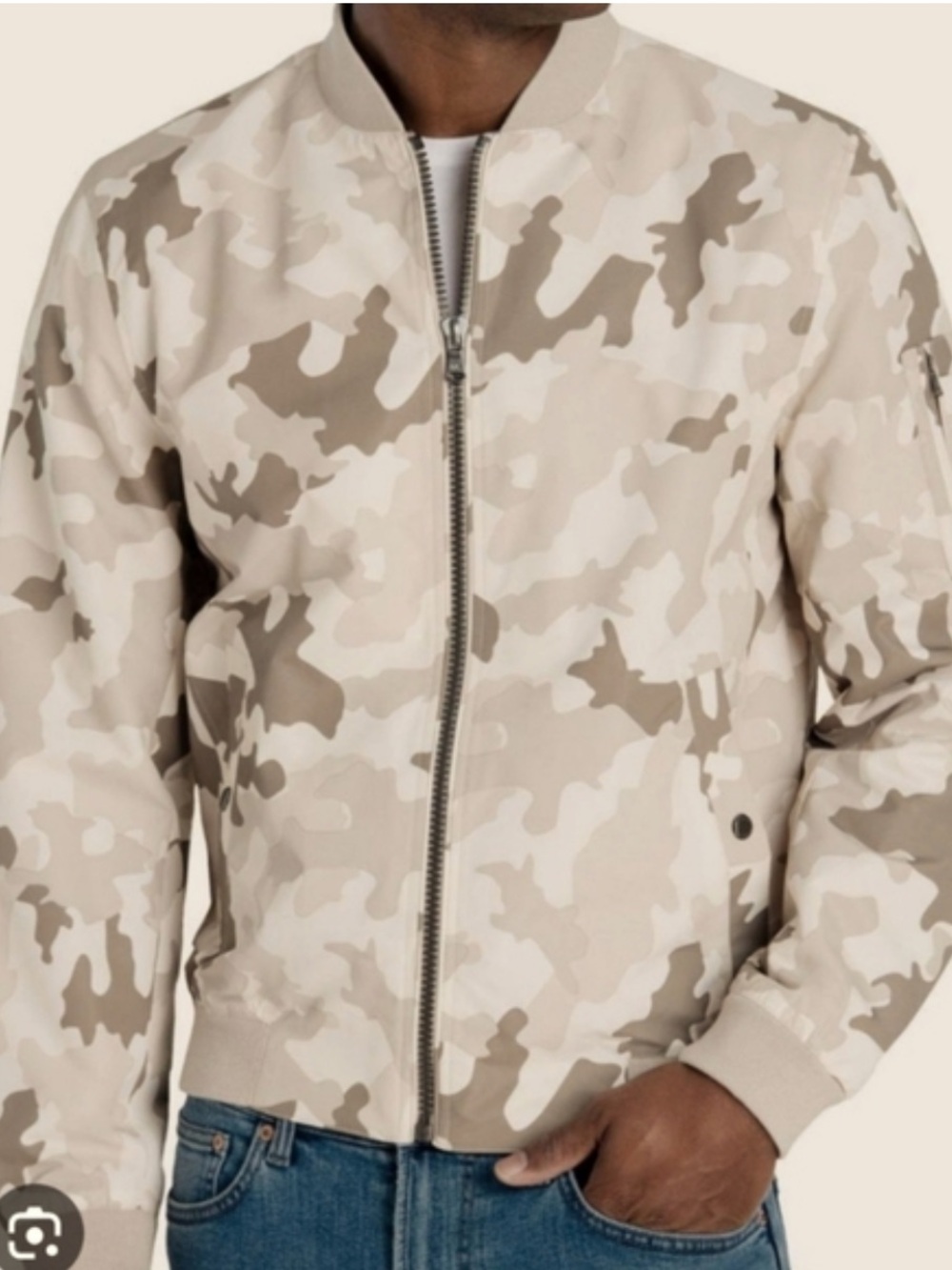 Michael Kors Men’s Desert Camo Bomber Jacket Mesh Lined Size M
